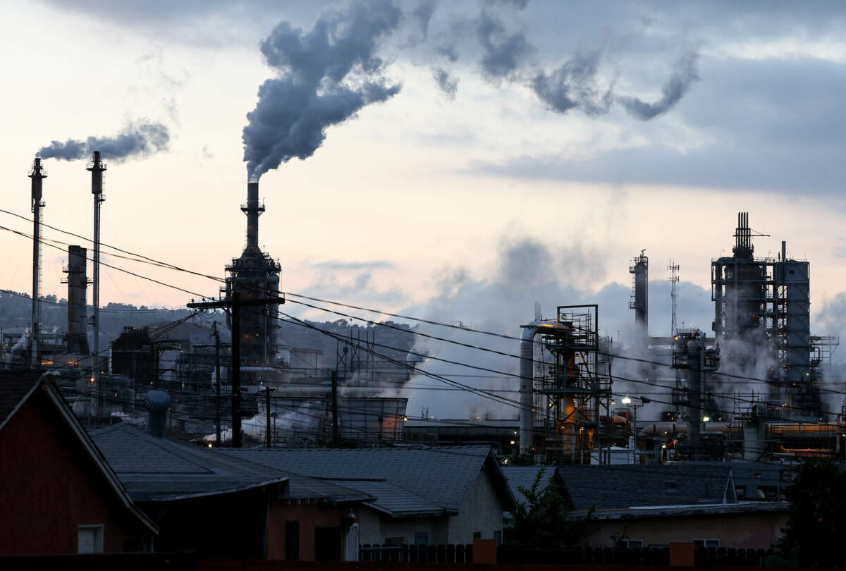 A view of an oil refinery