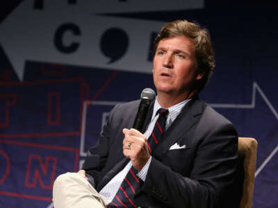 Tucker Carlson speaks onstage during Politicon 2018 at Los Angeles Convention Center on October 21, 2018, in Los Angeles, California.