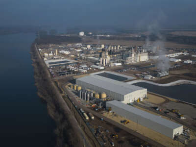 A 3M chemical plant on the Mississippi River in Cordova, Illinois, on December 7, 2022.