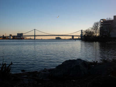 The Delaware River as seen from Penn Treaty Park in Philadelphia, Pennsylvania, on March 26, 2023.