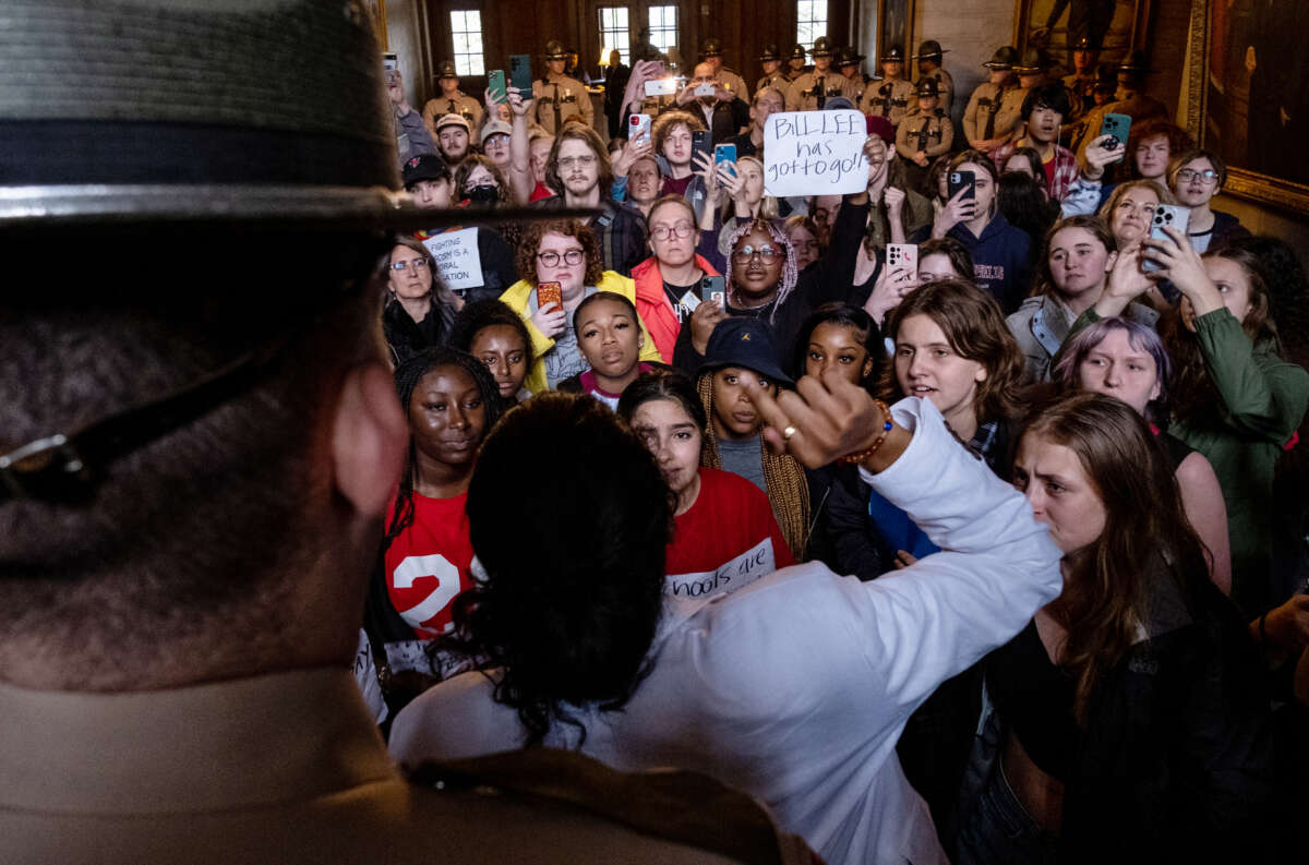 Democratic state Rep. Justin Jones of Nashville speaks to supporters before he was expelled from the state legislature on April 6, 2023 in Nashville, Tennessee.