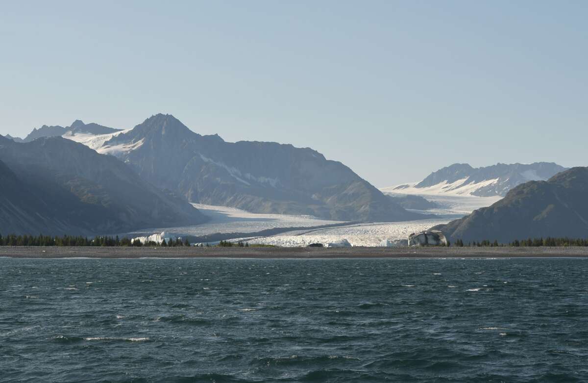 Bear Glacier is seen in the Kenai Fjords National Park on September 1, 2015 in Seward, Alaska.