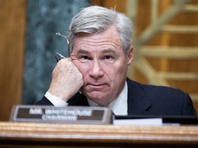 Chairman Sheldon Whitehouse (D-Rhode Island) conducts the Senate Budget Committee hearing titled “The Default on America Act: Blackmail, Brinkmanship, and Billionaire Backroom Deals,” Thursday, May 4, 2023.