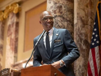 Minnesota Sen. Bobby Joe Champion, a sponsor of the bill, presided over the Senate after being sworn in as the first Black Senate President Tuesday, Jan. 3, 2023.