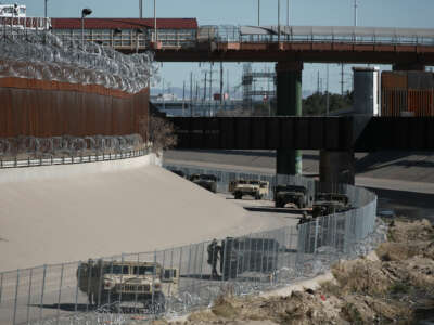 The heavily guarded us/mexico border