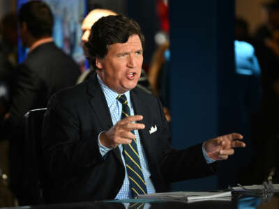 Tucker Carlson speaks during a segment of his show