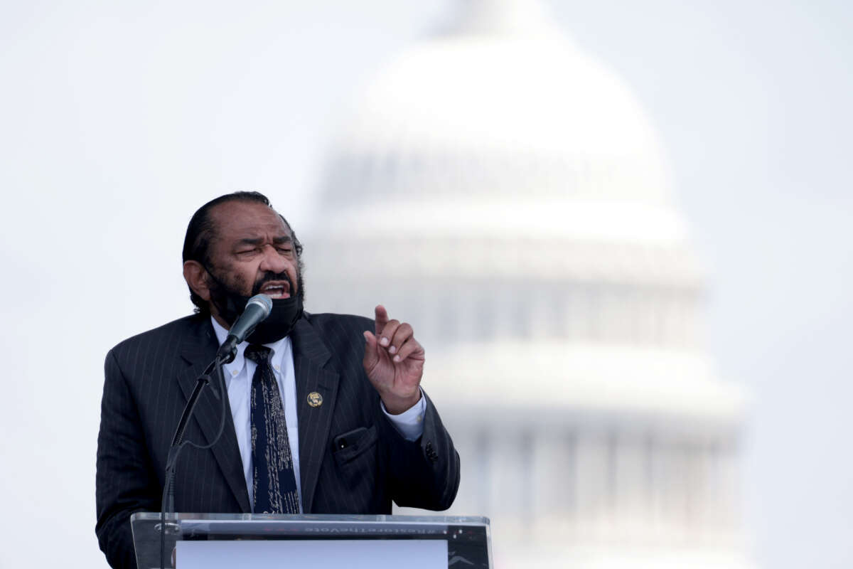 Rep. Al Green delivers remarks on the National Mall on August 28, 2021 in Washington, D.C.