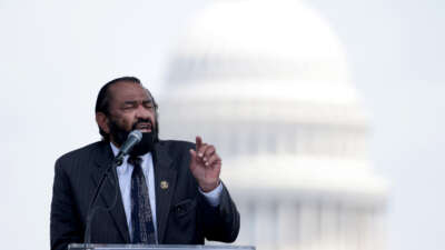 Rep. Al Green delivers remarks on the National Mall on August 28, 2021 in Washington, D.C.