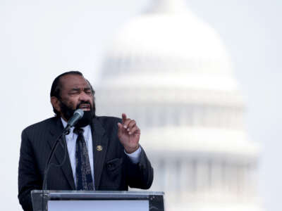 Rep. Al Green delivers remarks on the National Mall on August 28, 2021 in Washington, D.C.