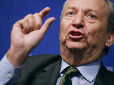 Former Treasury Secretary Larry Summers addresses a conference in the Astor Ballroom of the St. Regis Hotel on October 24, 2013, in Washington, D.C.