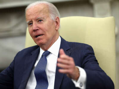 President Joe Biden delivers remarks in the Oval Office at the White House on June 5, 2023, in Washington, D.C.