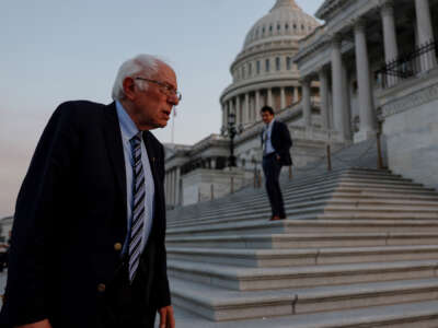 Sen. Bernie Sanders arrives at the U.S. Capitol Building on June 1, 2023, in Washington, D.C.