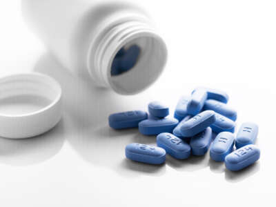 Open bottle of prescription PrEP Pills for Pre-Exposure Prophylaxis for protection from HIV.