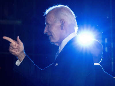 President Joe Biden gestures after speaking during a Juneteenth concert on the South Lawn of the White House in Washington, D.C., on June 13, 2023.