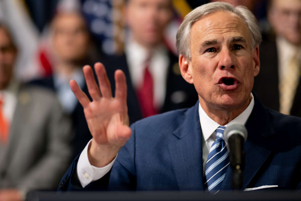 Texas Gov. Greg Abbott speaks during a news conference at the Texas State Capitol on June 8, 2023, in Austin, Texas.