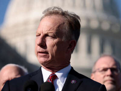 Rep. Kevin Hern speaks at a press conference on vaccine mandates for businesses with House Republicans on Capitol Hill on November 18, 2021, in Washington, D.C.