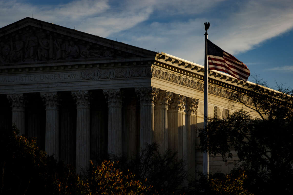 The rising sun creeps across the U.S. Supreme Court building