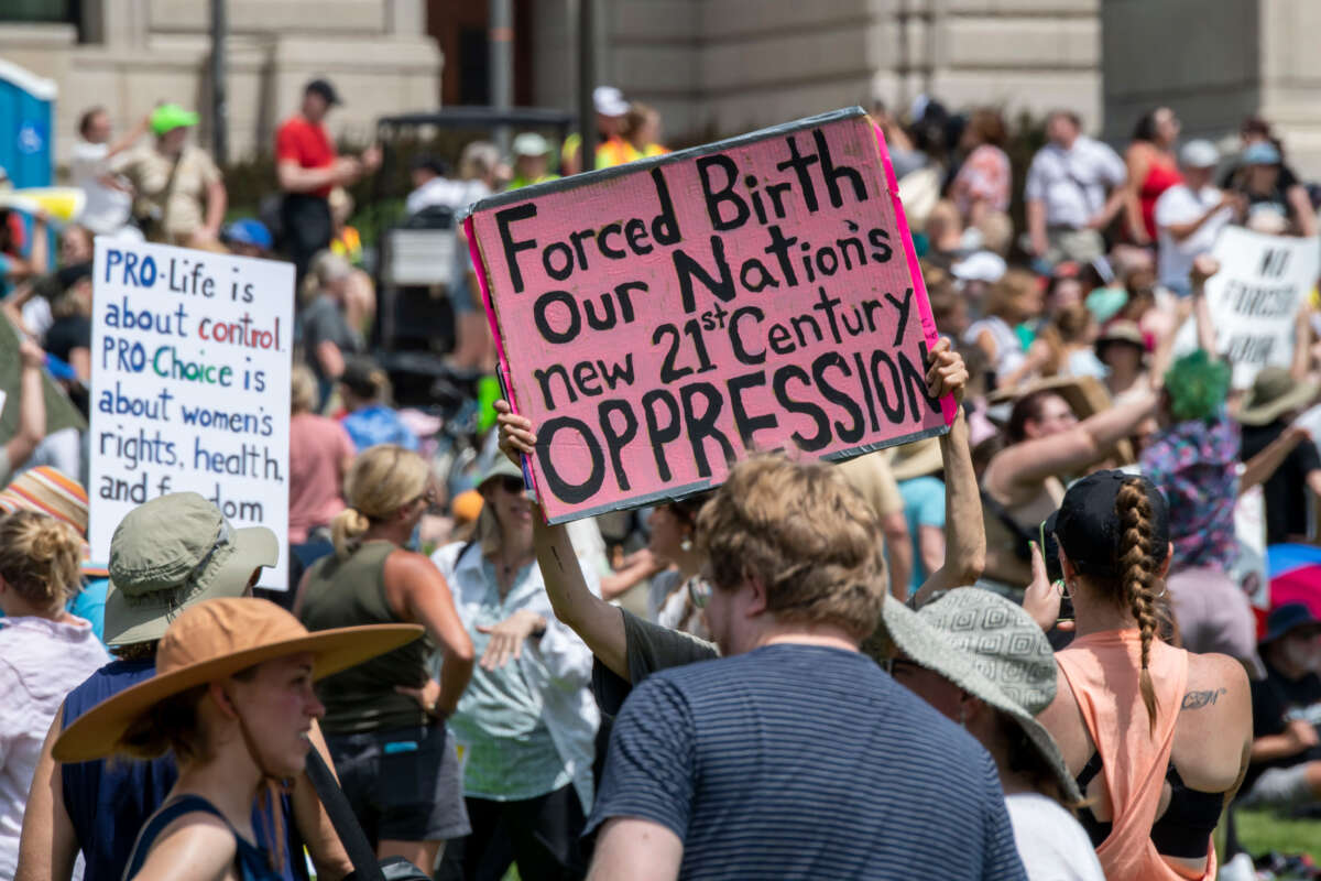 Thousands march and rally in support of legal abortion access in St. Paul, Minnesota, on July 17, 2022.