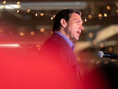 Presidential candidate and Florida Governor Ron DeSantis speaks to a crowd on June 2, 2023, in Gilbert, South Carolina.