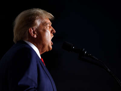 Former President Donald Trump speaks at the Trump National Golf Club on June 13, 2023, in Bedminster, New Jersey.