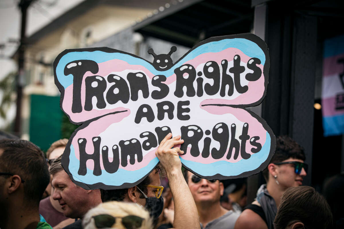 People participate in the Drag March for Trans Rights at Rich's on June 18, 2023, in San Diego, California.