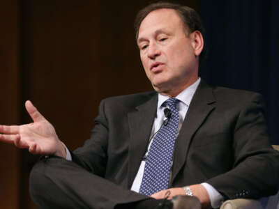 Supreme Court Associate Justice Samuel Alito speaks during the Georgetown University Law Center's third annual Dean's Lecture to the Graduating Class in the Hart Auditorium in McDonough Hall on February 23, 2016, in Washington, D.C.