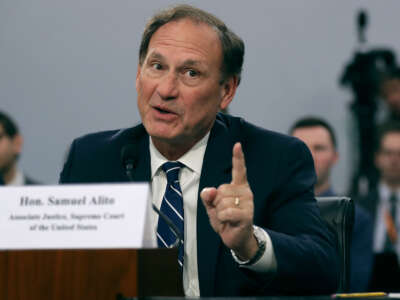 Supreme Court Associate Justice Samuel Alito testifies about the court's budget during a hearing of the House Appropriations Committee's Financial Services and General Government Subcommittee on March 7, 2019, in Washington, D.C.