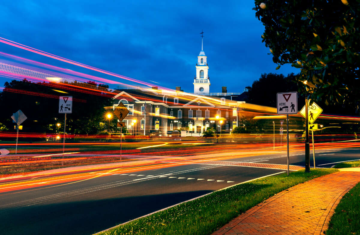 The Delaware Legislative Hall in downtown Dover, Delaware.