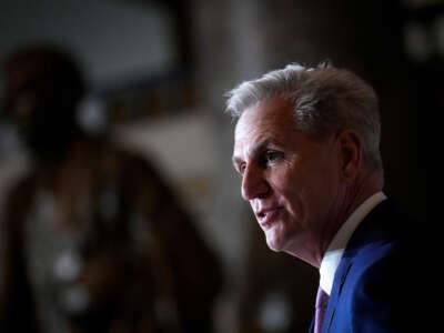 Speaker of the House Kevin McCarthy speaks in Statuary Hall at the U.S. Capitol on June 21, 2023, in Washington, D.C.