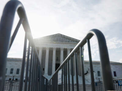 Security fencing sits in front of the U.S. Supreme Court Building on June 26, 2023, in Washington, D.C.