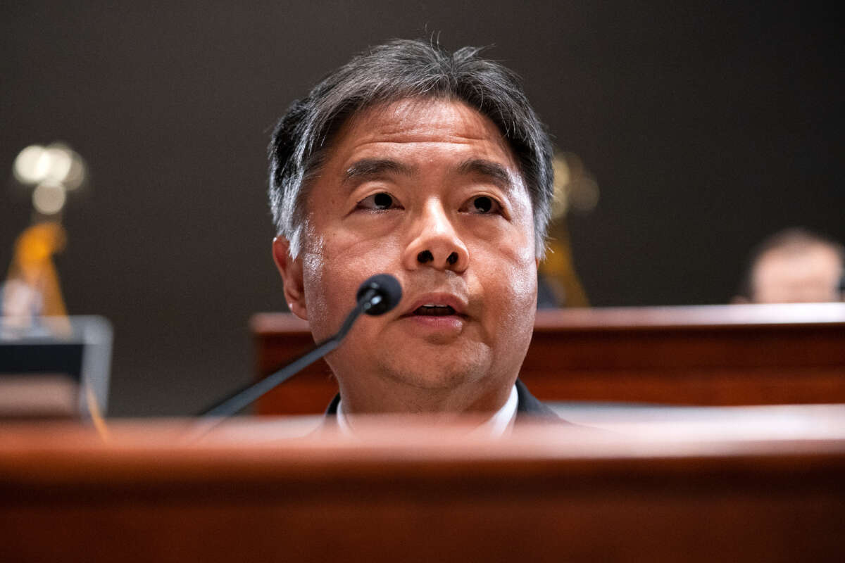 Rep. Ted Lieu speaks during a House Judiciary Committee oversight hearing of the Department of Justice on October 21, 2021, in Washington, D.C.
