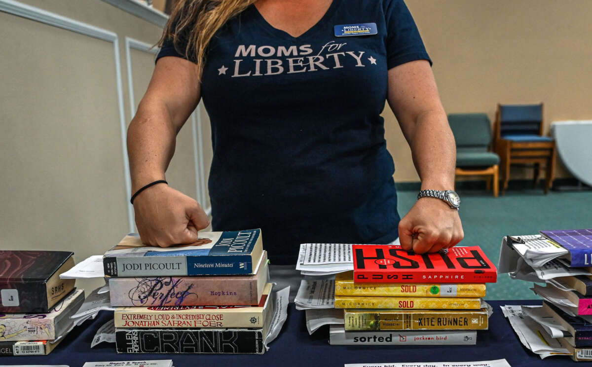 Jennifer Pippin, president of the Indian River County chapter of Moms for freedom, attends Jacqueline Rosario's campaign event in Vero Beach, Florida, on October 16, 2022.