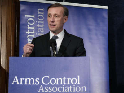 White House National Security Advisor Jake Sullivan speaks during the annual meeting of the Arms Control Association at the National Press Club on June 2, 2023 in Washington, D.C.