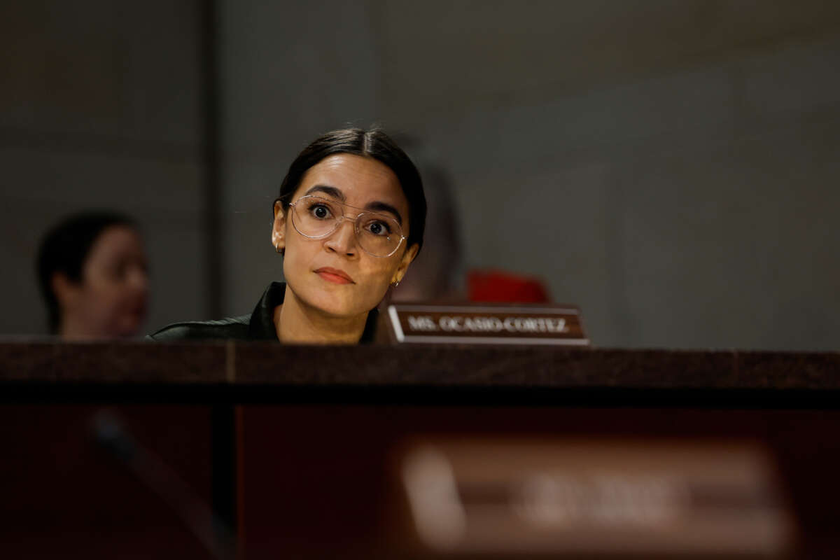 Rep. Alexandria Ocasio-Cortez speaks during a joint committee hearing at the U.S. Capitol Building on June 7, 2023, in Washington, D.C.