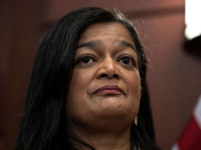 Rep. Pramila Jayapal attends a news conference on Capitol Hill on June 15, 2023, in Washington, D.C.