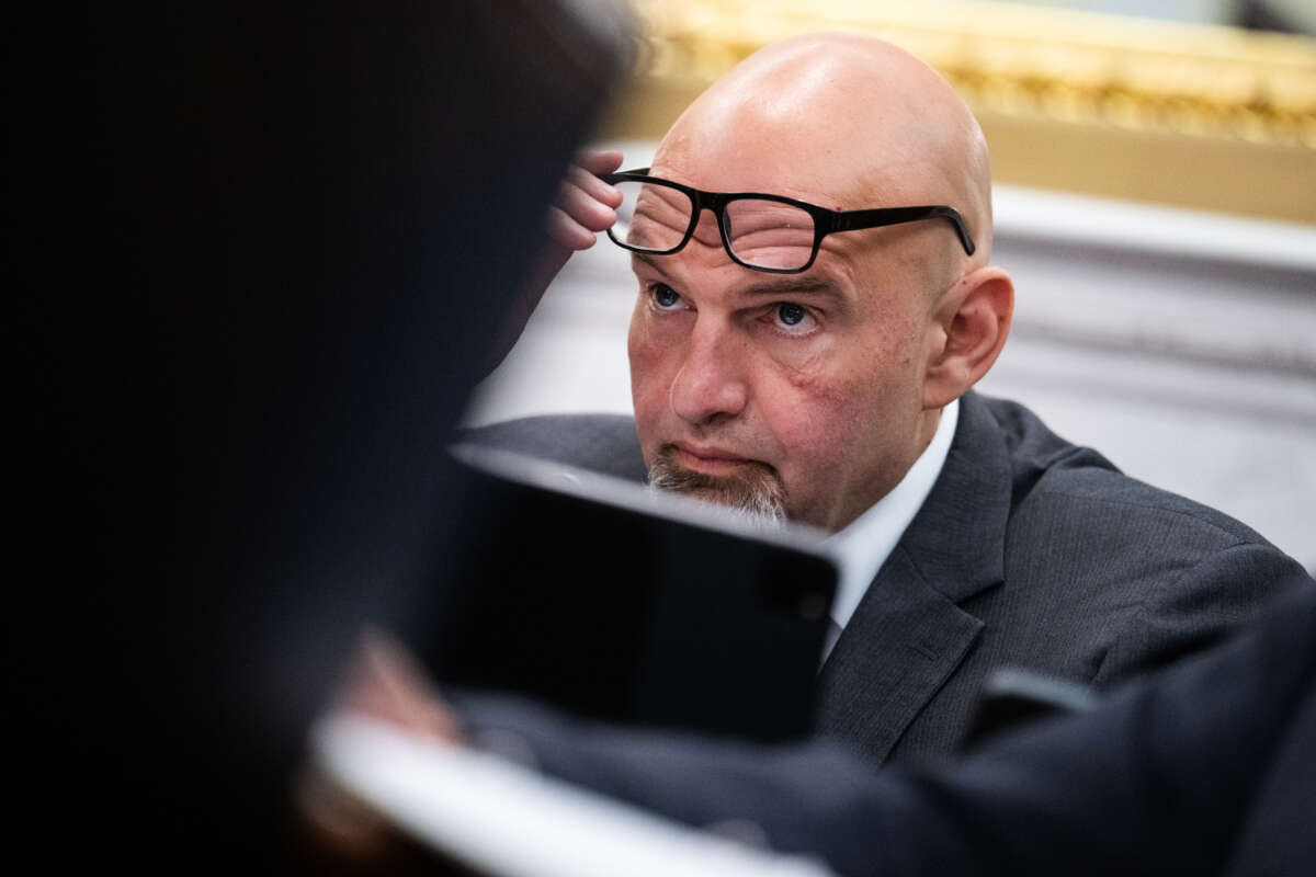 Chairman John Fetterman conducts a hearing in Russell Building on April 19, 2023.