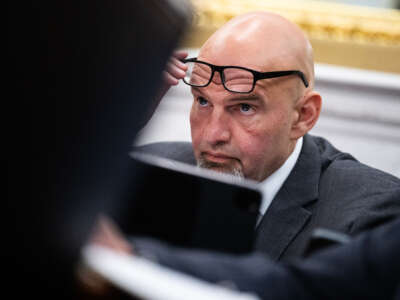 Chairman John Fetterman conducts a hearing in Russell Building on April 19, 2023.