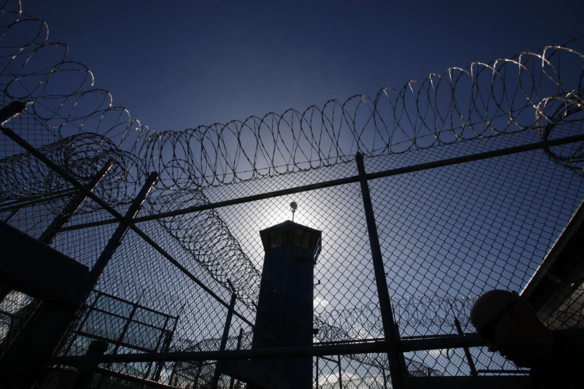 Pelican Bay State Prison in Crescent City, California is surrounded by razor wire, tall fences and towers manned by guards with rifles on October 13, 2012.