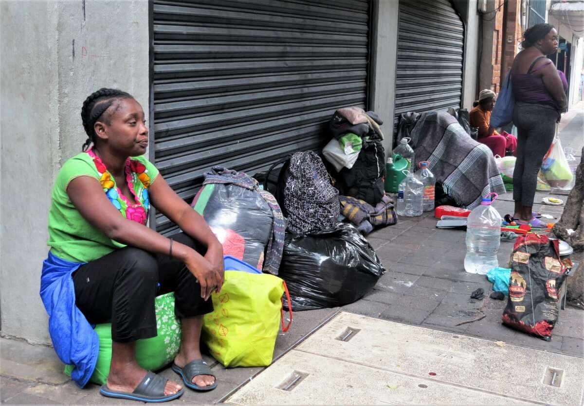 Haitian refugees living on the streets of Mexico City.