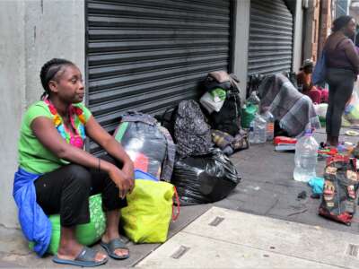 Haitian refugees living on the streets of Mexico City.