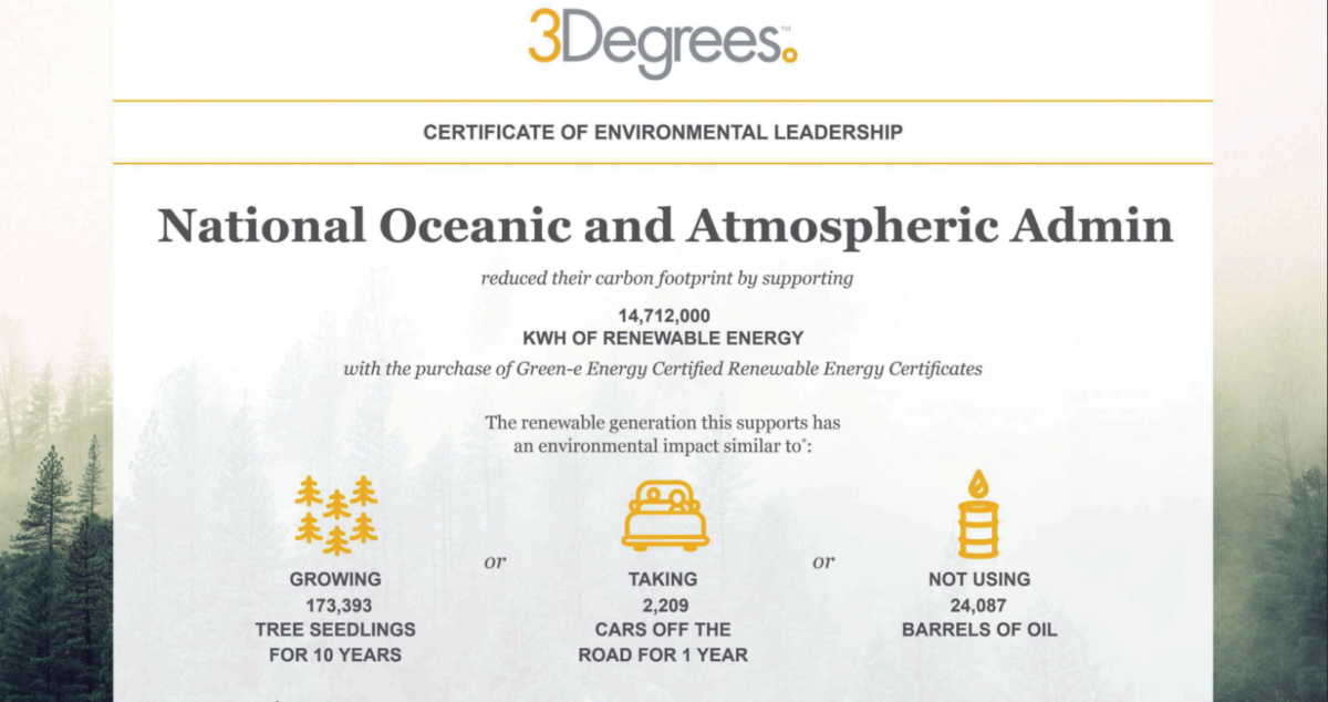 Some renewable energy certificates can come with laudatory titles like “Certificate of Environmental Leadership.”