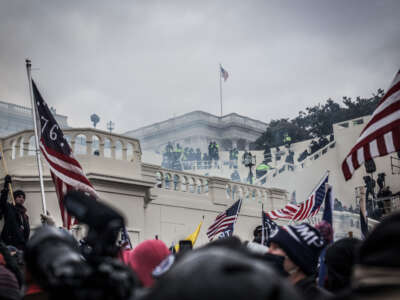 MPD and capitol police pull back Trump supporters near the U.S. Capitol on January 6, 2021, in Washington, D.C.