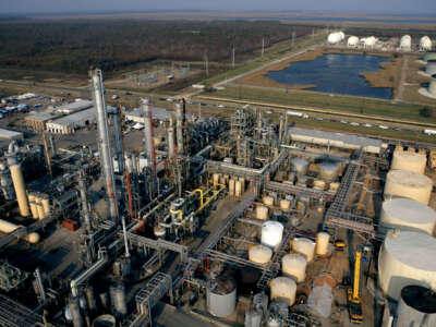The Pascagoula Chevron Refinery is pictured on September 15, 2005, in Pascagoula, Mississippi.