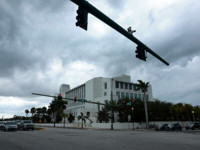 The Alto Lee Adams Sr. United States Courthouse, where U.S. District Judge Aileen Cannon scheduled former President Donald Trump's trial to begin on August 14 in her courtroom, is pictured on June 20, 2023, in Fort Pierce, Florida.