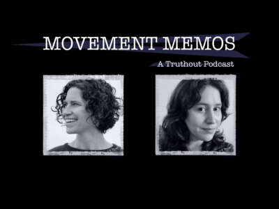 Movement Memos - a Truthout podcast - banner image with guest Mary-Jane Rubenstein and host Kelly Hayes