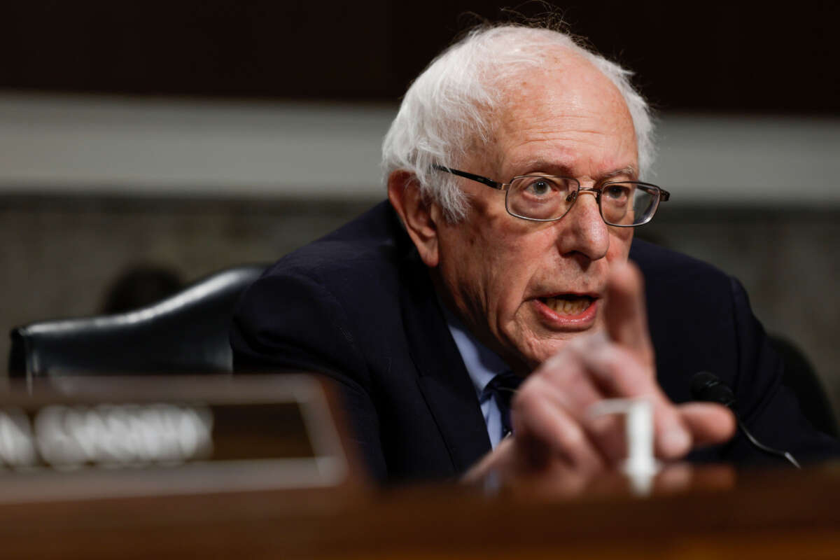 Senate Health, Education, Labor, and Pensions Committee Chairman Bernie Sanders speaks during a hearing in the Dirksen Senate Office Building on Capitol Hill on March 29, 2023, in Washington, D.C.