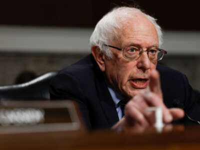 Senate Health, Education, Labor, and Pensions Committee Chairman Bernie Sanders speaks during a hearing in the Dirksen Senate Office Building on Capitol Hill on March 29, 2023, in Washington, D.C.