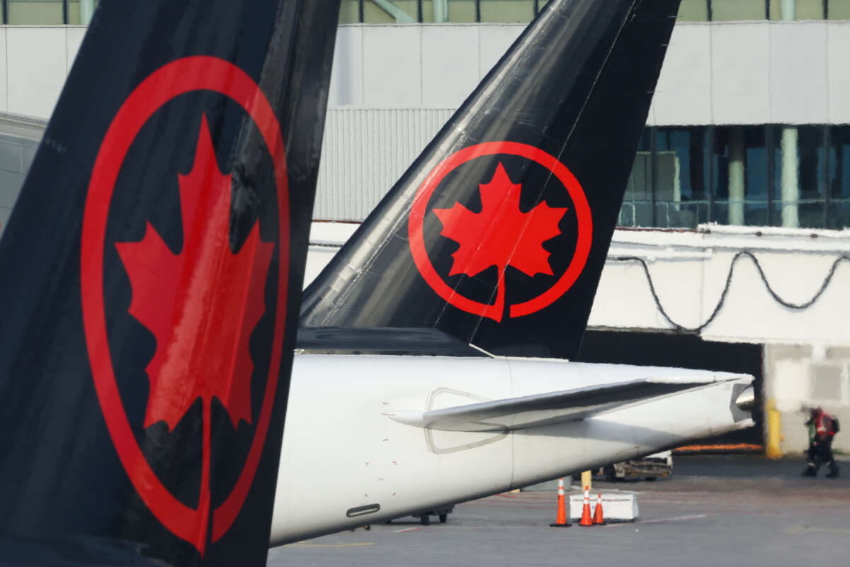 Air Canada planes are seen at the Toronto Pearson Airport in Toronto, Canada, on June 12, 2023.