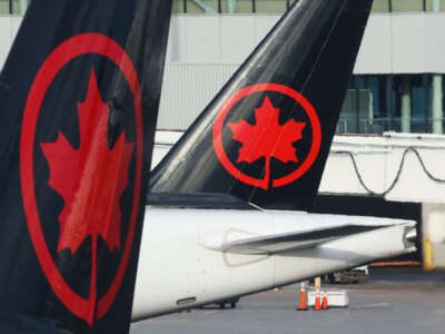 Air Canada planes are seen at the Toronto Pearson Airport in Toronto, Canada, on June 12, 2023.