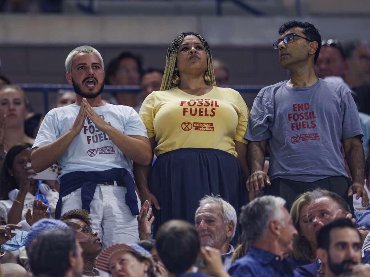 Climate Crisis Protester at U.S. Open Glued Feet to Floor, Delaying Tennis Match